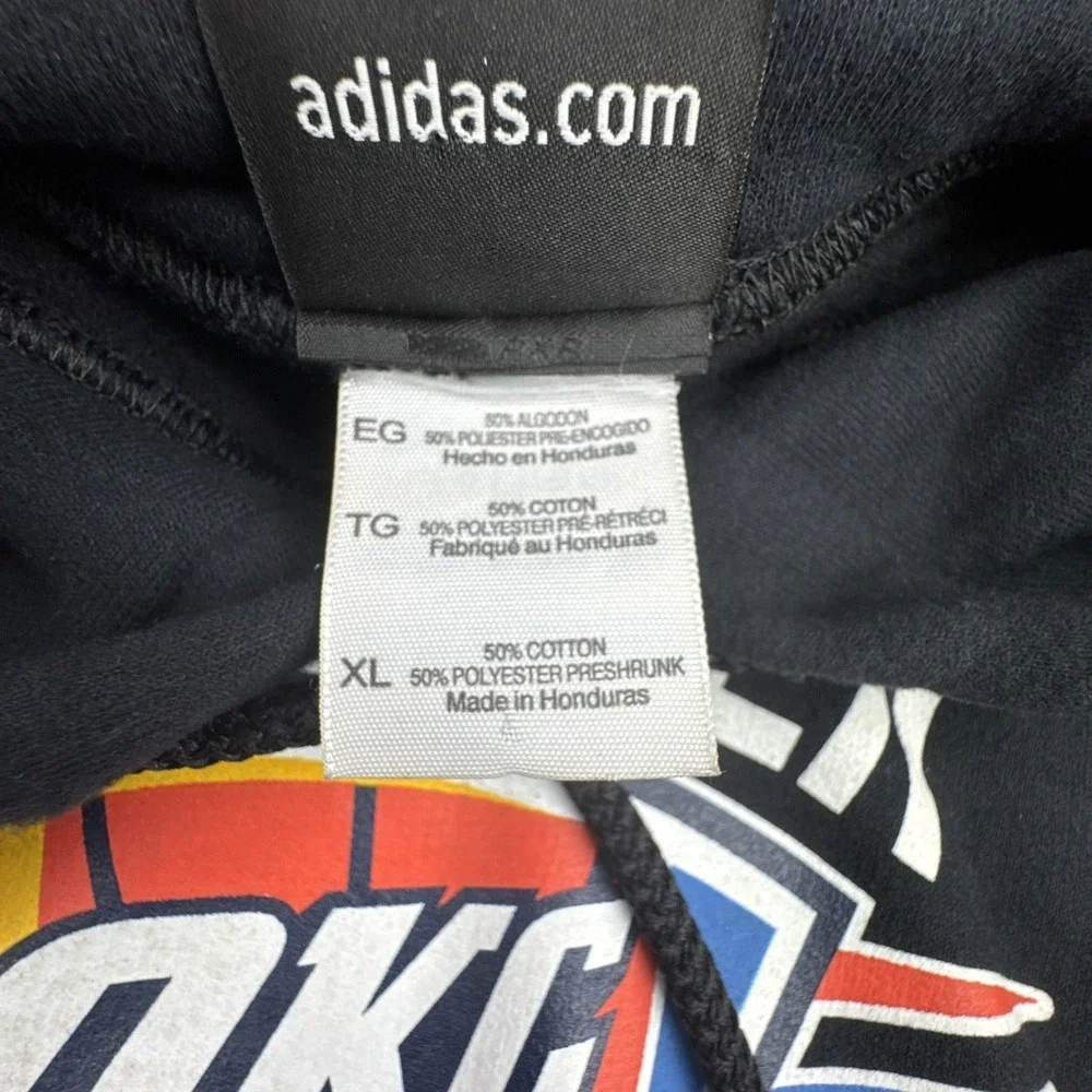 Adidas Mens Oklahoma City Thunder Hoodie XL Cotton Blend NBA Basketball Sports